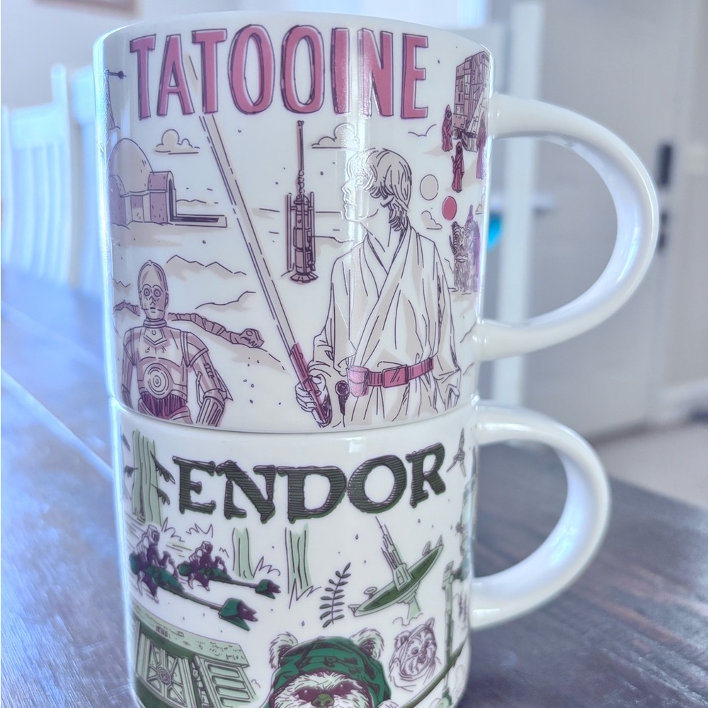 Starbucks Tatooine and Endor Mug Set - White and Green